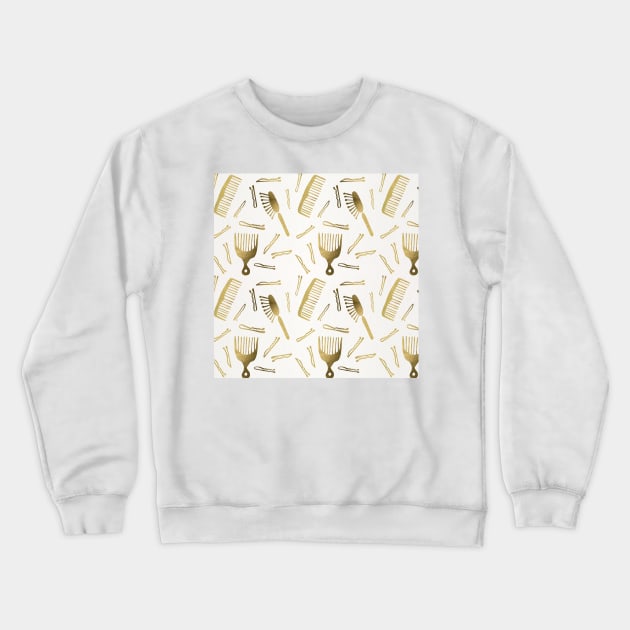 Good Hair Day Gold Crewneck Sweatshirt by CatCoq